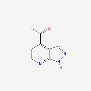 molecular formula C8H7N3O B11921359 1-(1H-Pyrazolo[3,4-b]pyridin-4-yl)ethanone 