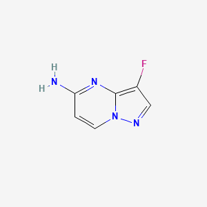 molecular formula C6H5FN4 B11921393 3-Fluoropyrazolo[1,5-a]pyrimidin-5-amine 