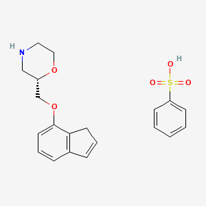 molecular formula C20H23NO5S B1192155 benzenesulfonic acid;(2S)-2-(3H-inden-4-yloxymethyl)morpholine CAS No. 1214994-13-4