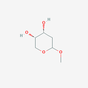 molecular formula C6H12O4 B11921576 L-erythro-Pentopyranoside, methyl 2-deoxy- 