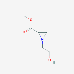 molecular formula C6H11NO3 B11921695 Methyl 1-(2-hydroxyethyl)aziridine-2-carboxylate 