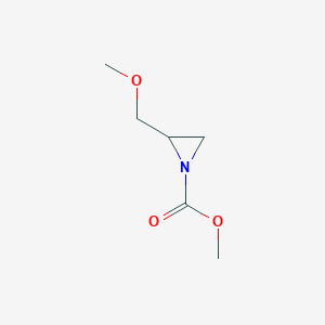 molecular formula C6H11NO3 B11921697 Methyl 2-(methoxymethyl)aziridine-1-carboxylate 
