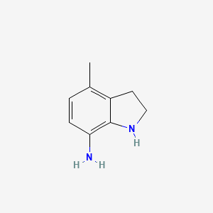 molecular formula C9H12N2 B11921739 4-methyl-2,3-dihydro-1H-indol-7-amine 