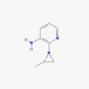molecular formula C8H11N3 B11921828 2-(2-Methylaziridin-1-yl)pyridin-3-amine 
