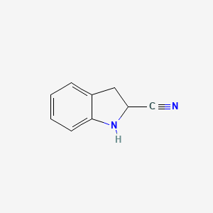 molecular formula C9H8N2 B11921952 Indoline-2-carbonitrile CAS No. 1956382-55-0
