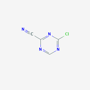 molecular formula C4HClN4 B11922026 4-Chloro-1,3,5-triazine-2-carbonitrile 