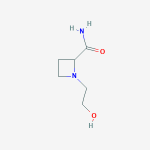 molecular formula C6H12N2O2 B11923627 1-(2-Hydroxyethyl)azetidine-2-carboxamide 