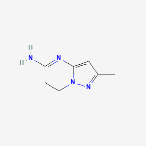 molecular formula C7H10N4 B11923814 2-Methyl-6,7-dihydropyrazolo[1,5-a]pyrimidin-5-amine 