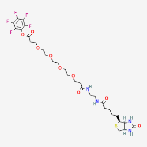 molecular formula C30H41F5N4O9S B1192397 Biotin-EDA-PEG4-PFP 