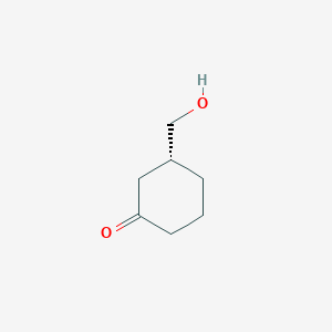 molecular formula C7H12O2 B11924179 (R)-3-(Hydroxymethyl)cyclohexanone 
