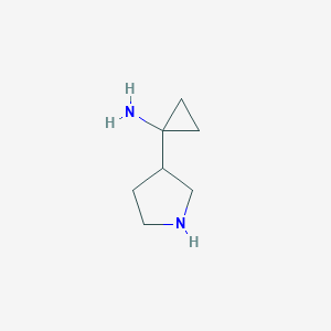 molecular formula C7H14N2 B11924444 1-(Pyrrolidin-3-yl)cyclopropanamine CAS No. 107286-29-3
