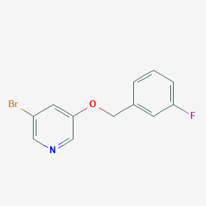 molecular formula C12H9BrFNO B11924468 3-Bromo-5-((3-fluorobenzyl)oxy)pyridine 