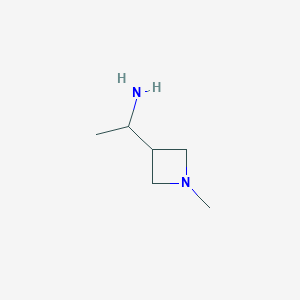 molecular formula C6H14N2 B11924477 1-(1-Methylazetidin-3-yl)ethan-1-amine 