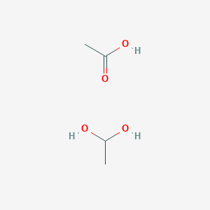 molecular formula C4H10O4 B11924612 Acetic acid;ethane-1,1-diol CAS No. 134145-16-7