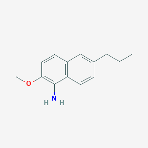 molecular formula C14H17NO B11924623 2-Methoxy-6-propylnaphthalen-1-amine 