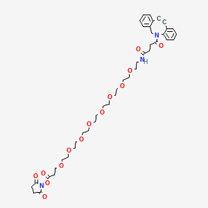 molecular formula C42H55N3O14 B1192465 DBCO-PEG8-NHS ester 