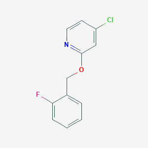 molecular formula C12H9ClFNO B11924810 4-Chloro-2-((2-fluorobenzyl)oxy)pyridine CAS No. 1346707-06-9