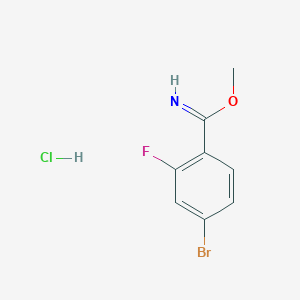molecular formula C8H8BrClFNO B11924869 Methyl 4-bromo-2-fluorobenzimidate hydrochloride CAS No. 1260761-65-6