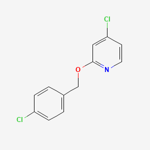 molecular formula C12H9Cl2NO B11925020 4-Chloro-2-((4-chlorobenzyl)oxy)pyridine CAS No. 1346707-11-6