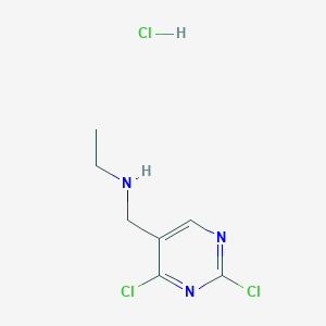 molecular formula C7H10Cl3N3 B11925328 N-((2,4-Dichloropyrimidin-5-yl)methyl)ethanamine hydrochloride 