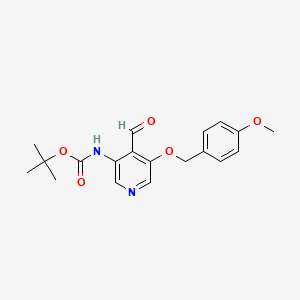 molecular formula C19H22N2O5 B11925501 tert-Butyl (4-formyl-5-((4-methoxybenzyl)oxy)pyridin-3-yl)carbamate CAS No. 552331-77-8