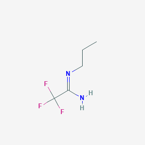 molecular formula C5H9F3N2 B11925685 2,2,2-Trifluoro-N-propylacetimidamide 