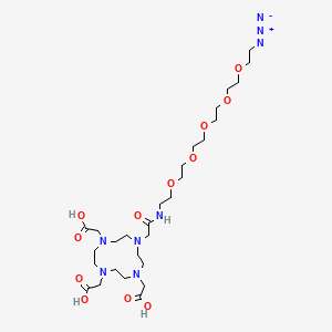 molecular formula C28H52N8O12 B1192592 DOTA-PEG5-azide 