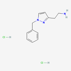 molecular formula C12H17Cl2N3 B11926066 2-(1-Benzyl-3-pyrazolyl)ethylamine dihydrochloride 