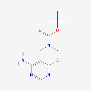 molecular formula C11H17ClN4O2 B11926124 4-Amino-5-[[(Boc)(methyl)amino]methyl]-6-chloropyrimidine 