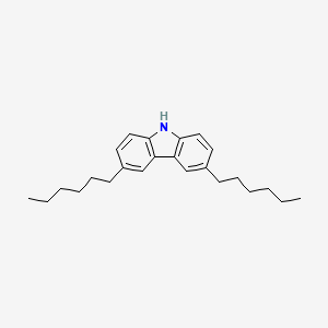 molecular formula C24H33N B11926282 3,6-Dihexyl-9H-carbazole CAS No. 1131605-21-4