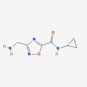 molecular formula C7H10N4O2 B11926677 3-(aminomethyl)-N-cyclopropyl-1,2,4-oxadiazole-5-carboxamide CAS No. 1119450-70-2