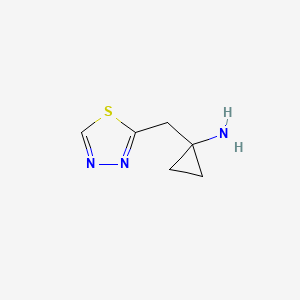molecular formula C6H9N3S B11926863 1-(1,3,4-Thiadiazol-2-ylmethyl)cyclopropan-1-amine 