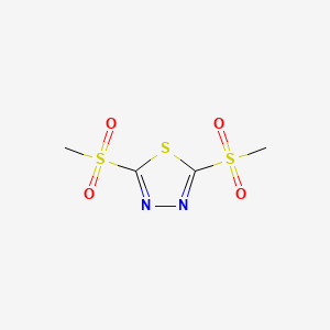 molecular formula C4H6N2O4S3 B11926977 2,5-Bis(methylsulfonyl)-1,3,4-thiadiazole CAS No. 7653-68-1