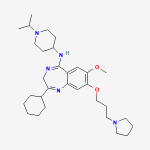 2-cyclohexyl-7-methoxy-N-[1-(propan-2-yl)piperidin-4-yl]-8-[3-(pyrrolidin-1-yl)propoxy]-3H-1,4-benzodiazepin-5-amine