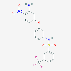 molecular formula C19H14F3N3O5S B11927203 N-[3-(3-Amino-4-nitrophenoxy)phenyl]-3-(trifluoromethyl)benzene-1-sulfonamide 