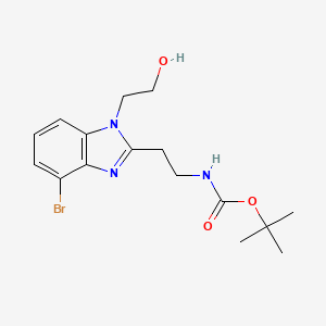 molecular formula C16H22BrN3O3 B11927269 tert-Butyl (2-(4-bromo-1-(2-hydroxyethyl)-1H-benzo[d]imidazol-2-yl)ethyl)carbamate 