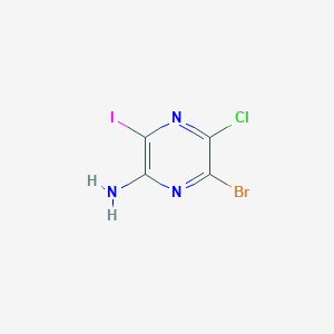 molecular formula C4H2BrClIN3 B11927308 6-Bromo-5-chloro-3-iodopyrazin-2-amine 
