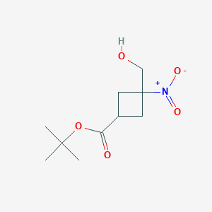 molecular formula C10H17NO5 B11927480 Tert-butyl 3-(hydroxymethyl)-3-nitrocyclobutane-1-carboxylate 