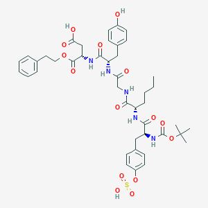 t-Butyloxycarbonyl-sulfotyrosyl-norleucyl-glycyl-tyrosyl-aspartyl-2-phenylethyl ester