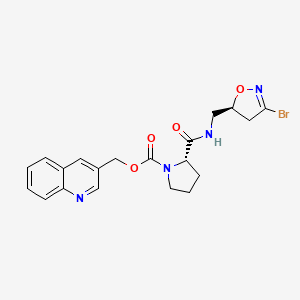 molecular formula C29H36 B1192753 (S)-quinolin-3-ylmethyl 2-((((S)-3-bromo-4,5-dihydroisoxazol-5-yl)methyl)carbamoyl)pyrrolidine-1-carboxylate 