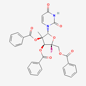 molecular formula C31H25FN2O9 B11927634 2',3',5'-tribenzoate-4'-C-fluoro-2'-C-methyl-Uridine 