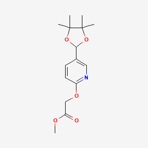 molecular formula C15H21NO5 B11927679 Methyl 2-((5-(4,4,5,5-tetramethyl-1,3-dioxolan-2-yl)pyridin-2-yl)oxy)acetate 