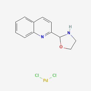 molecular formula C12H12Cl2N2OPd B11927787 Dichloropalladium;2-quinolin-2-yl-1,3-oxazolidine 