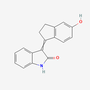 molecular formula C17H13NO2 B1192791 3-(5-hydroxy-2,3-dihydroinden-1-ylidene)-1H-indol-2-one 
