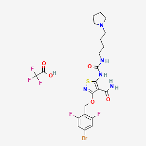 molecular formula C22H25BrF5N5O5S B11927924 CP-547632 TFA 