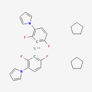 molecular formula C30H32F4N2Ti B11928325 cyclopentane;1-(2,4-difluorobenzene-3-id-1-yl)pyrrole;titanium(2+) 