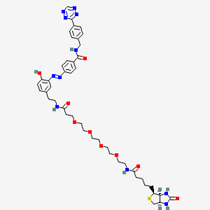 molecular formula C45H57N11O9S B11928386 Tetrazine-diazo-PEG4-biotin 