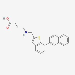 molecular formula C23H21NO2S B1192840 4-({[7-(萘-2-基)-1-苯并噻吩-2-基]甲基}氨基)丁酸 