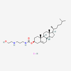 molecular formula C33H59IN2O3 B1192861 HAPC-Chol 