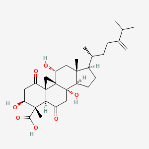  B1192868 (3beta,4alpha,5alpha,8alpha,9beta,11alpha)-3,8,11-Trihydroxy-4-methyl-1,6-dioxo-9,19-cycloergost-24(28)-ene-4-carboxylic acid 